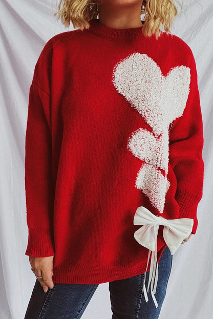 Suéter de punto con lazo jacquard Racing Red Love