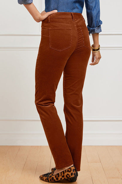 PANTALONES DE PANA ELÁSTICA CON PIERNA RECTA