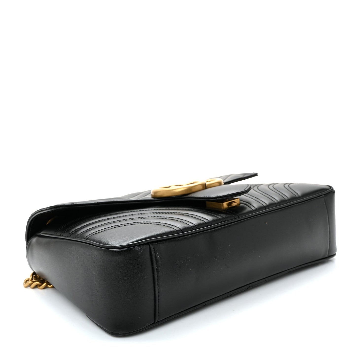 Calfskin Matelasse Medium GG Marmont Shoulder Bag Black