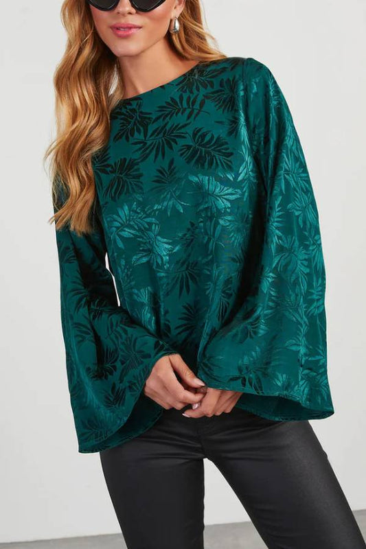 Odette Embossed Wide Sleeve Top