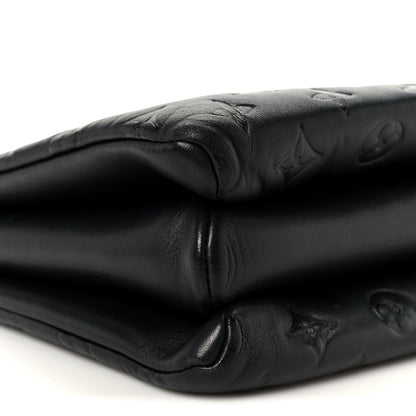 Lambskin Embossed Monogram Coussin PM Black