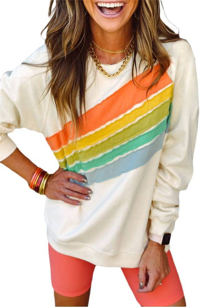 Sudadera con bloques de color arcoíris albaricoque 