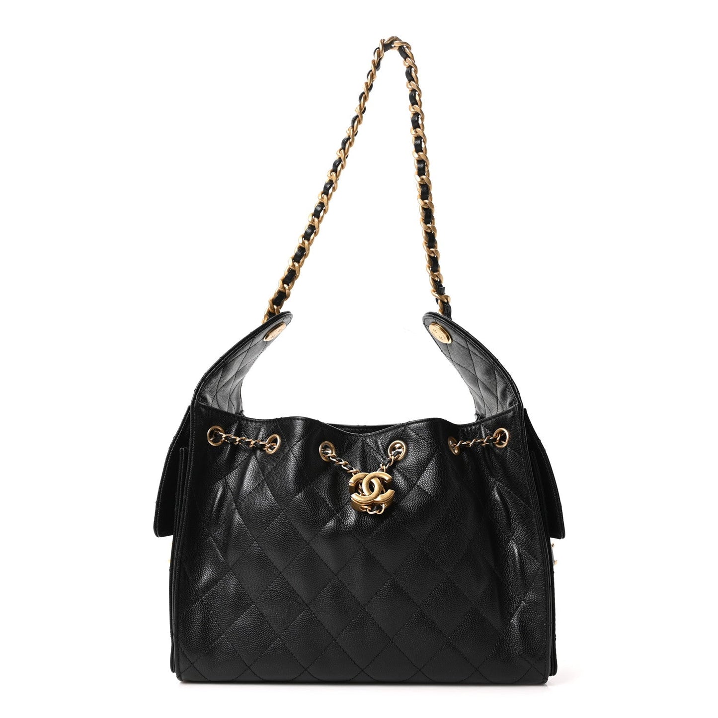Caviar Quilted Small Chanel 25 Handbag Black
