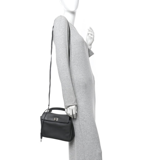 Natural Smooth Calfskin Mini Rodeo Top Handle Handbag Grey