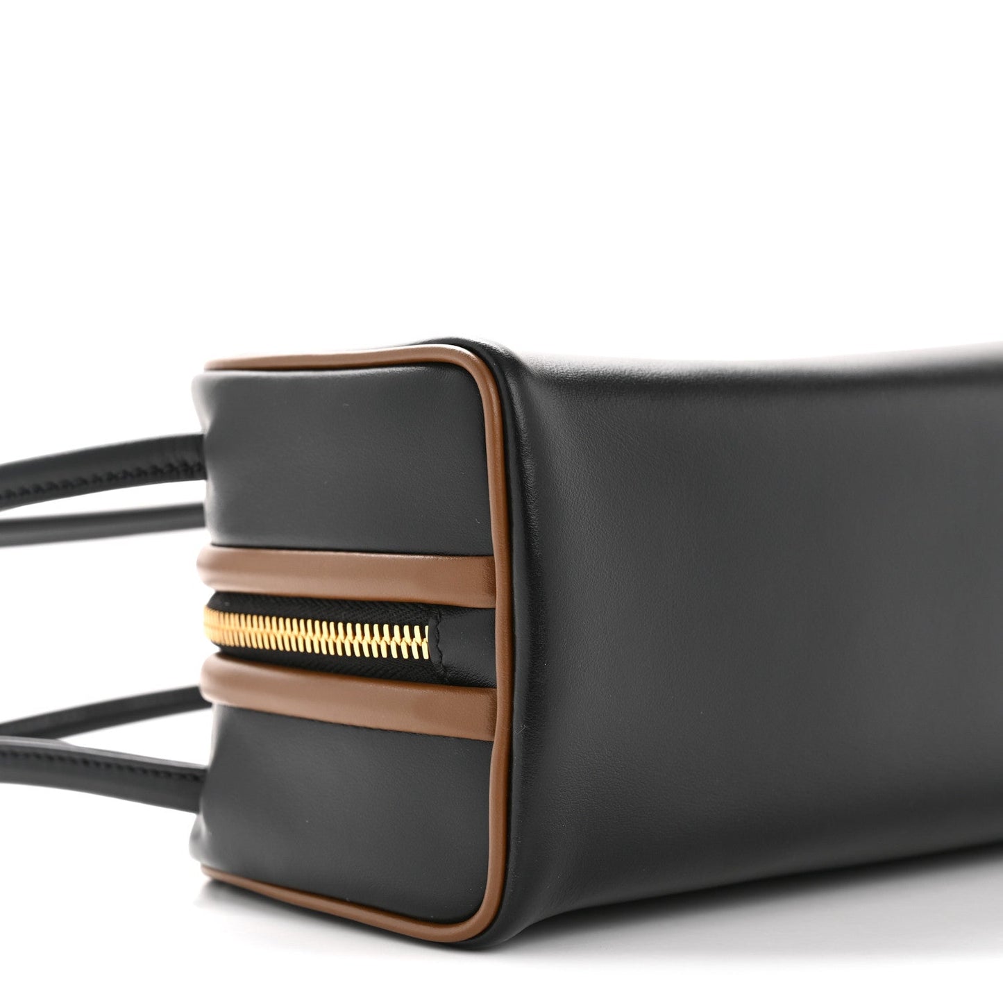 Soft Calfskin Swing Shoulder Bag Black Hazelnut