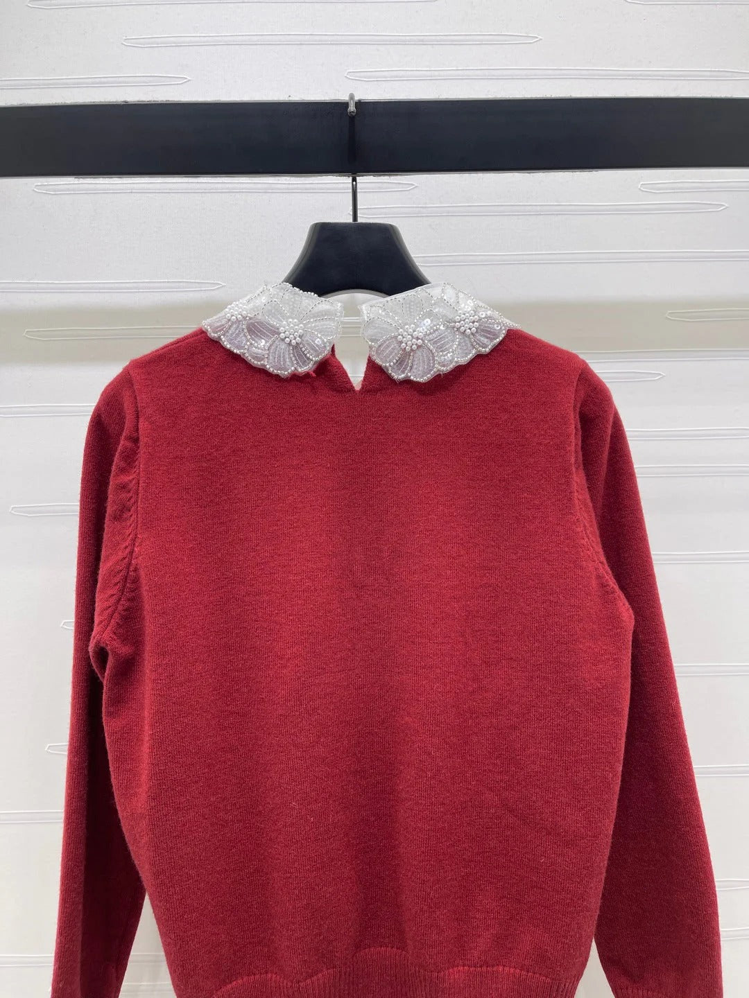 MIUMIU LACE-COLLAR SWEATER STYLE 817