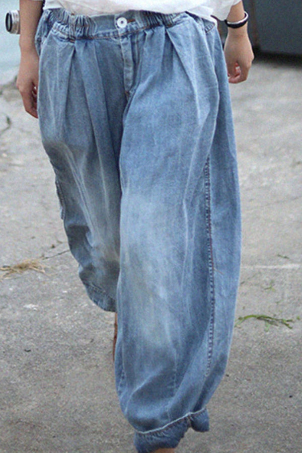Pantalones harén extragrandes con estampado floral bohemio