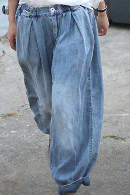 Pantalones harén extragrandes con estampado floral bohemio