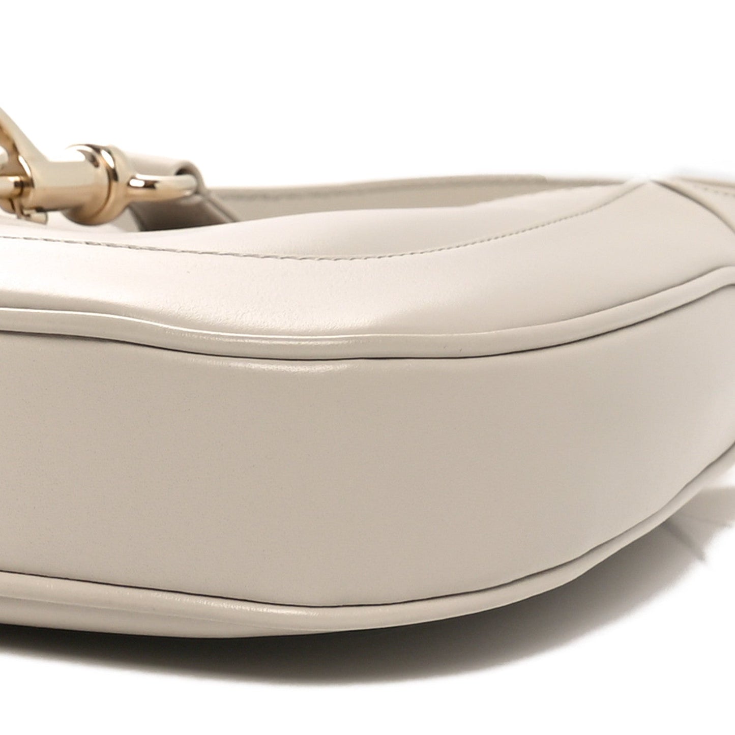 Ancora Calfskin Web Small Jackie Shoulder Bag Light Grey