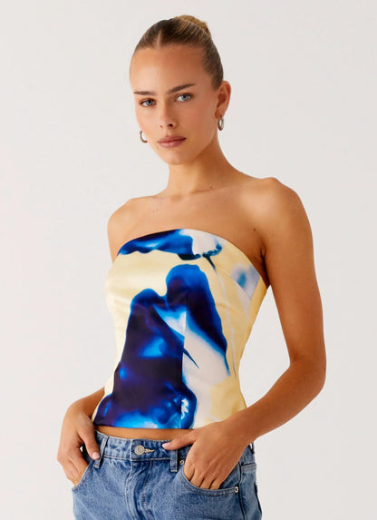 Dreamy Skies Strapless Top - Heirloom Floral