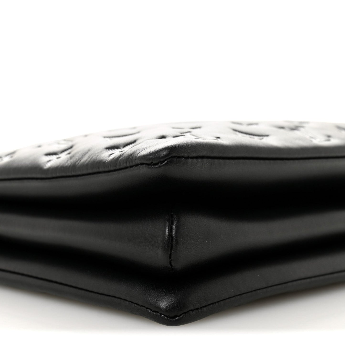 Lambskin Embossed Monogram Coussin MM Black Gray