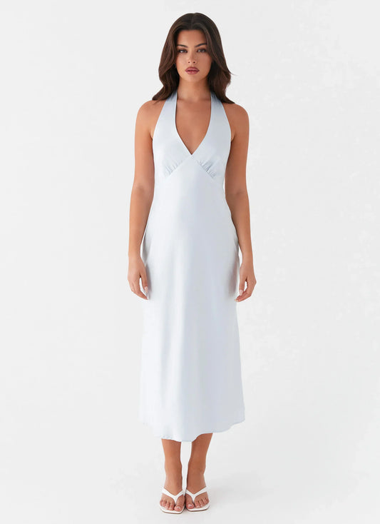 Heavy Hearted Midi Dress - Blue