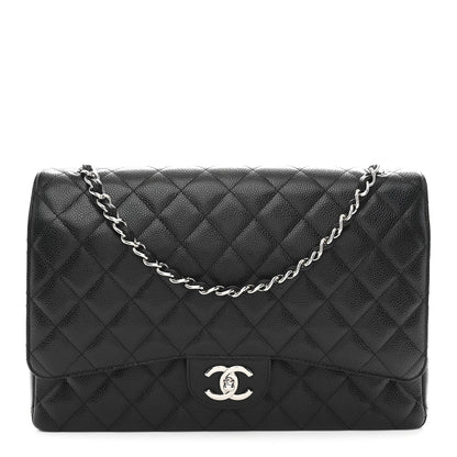 Caviar Quilted Maxi Double Flap Black