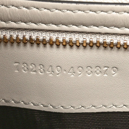 Ancora Calfskin Web Small Jackie Shoulder Bag Light Grey