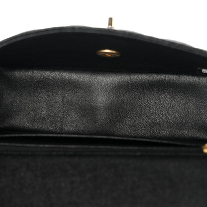 Caviar Quilted Mini Top Handle Rectangular Flap Black