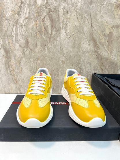 PRA AMERICA'S CUP SOFT RUBBER AND BIKE FABRIC SNEAKERS LIGHT YELLOW