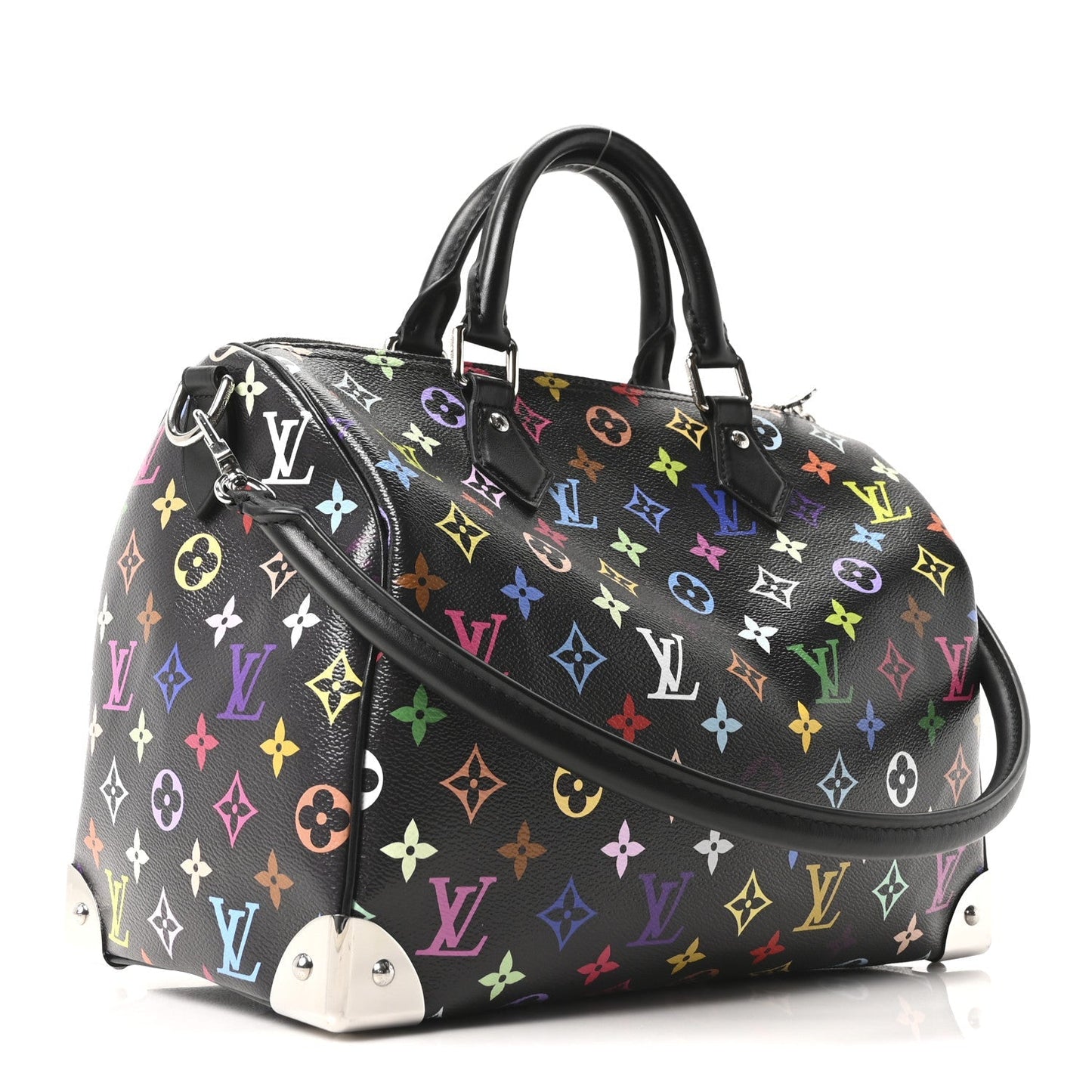 LV X TM Monogram Multicolor Speedy Soft 30 Black