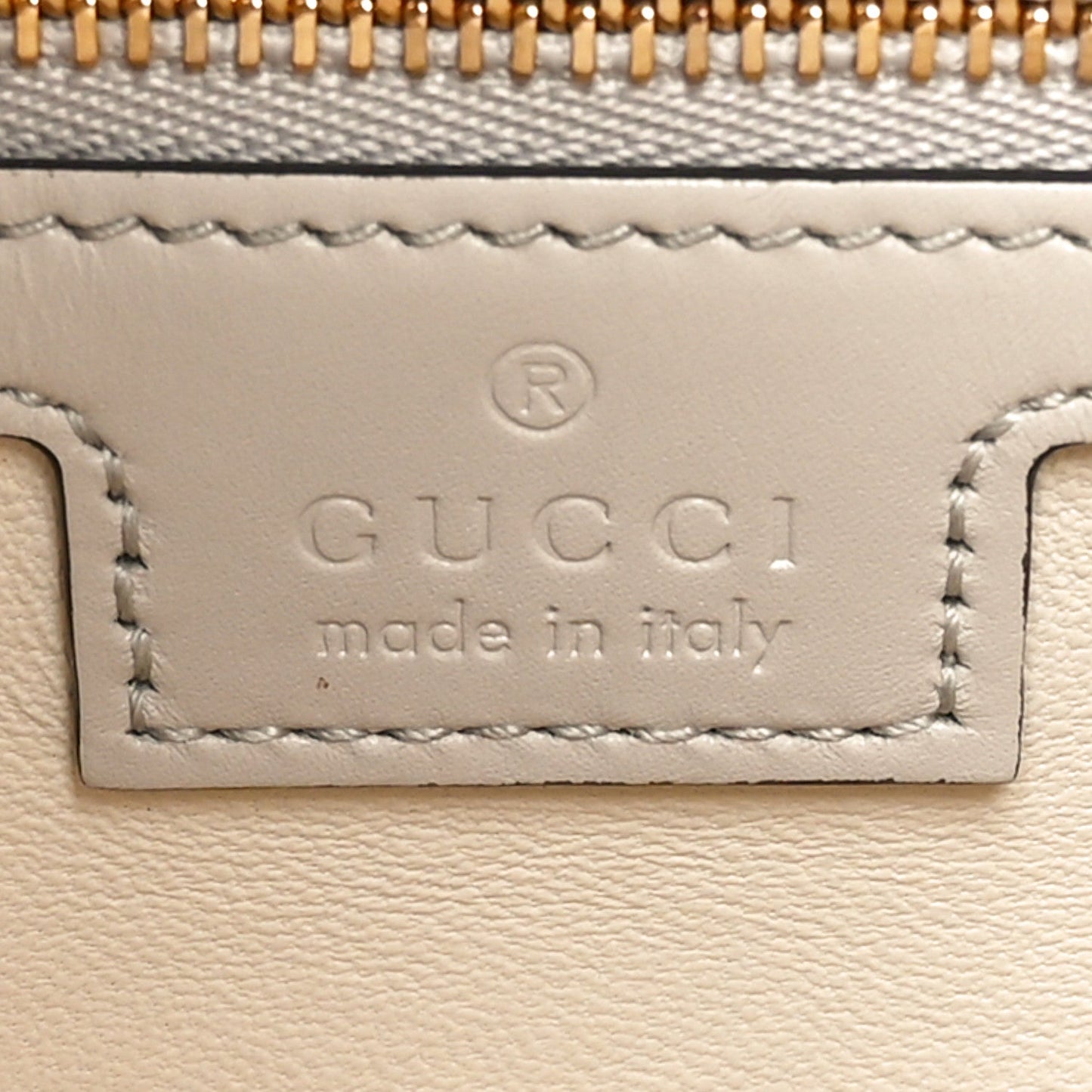 Ancora Calfskin Web Small Jackie Shoulder Bag Light Grey