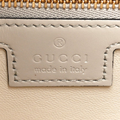 Ancora Calfskin Web Small Jackie Shoulder Bag Light Grey