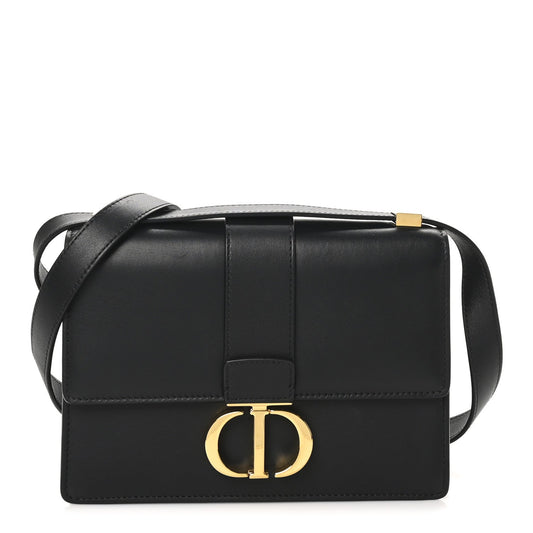 Smooth Calfskin 30 Montaigne Flap Bag Black