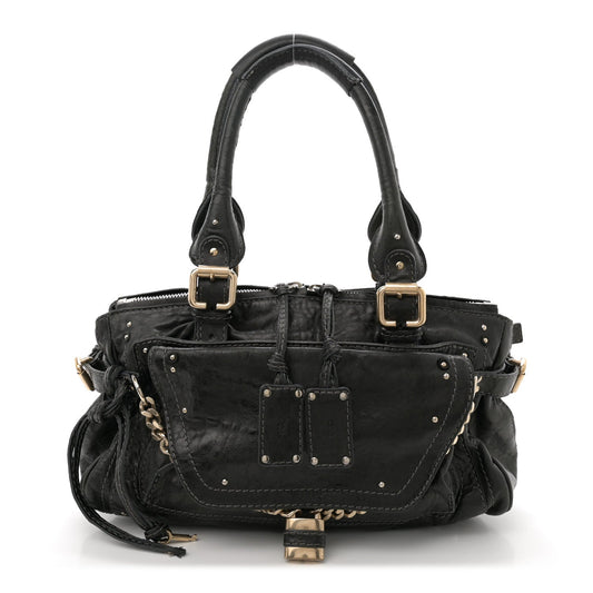 Calfskin Medium Paddington Capsule Satchel Bleu Nuit