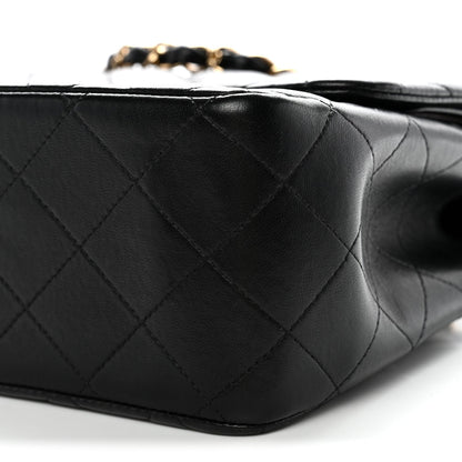 Lambskin Quilted Jumbo Double Flap Black