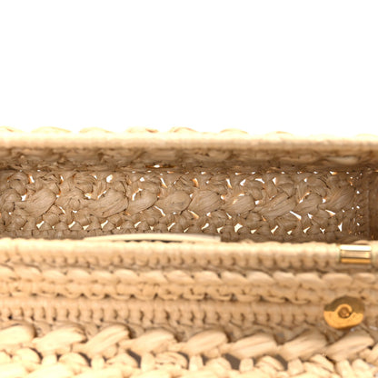 Raffia Effect Claude Chain Shoulder Bag Natural