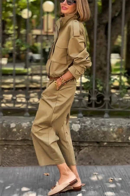 Pantalones cortos holgados de tiro medio con bolsillos y encanto clásico