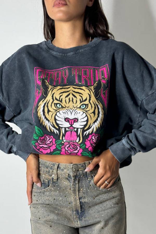 Sudadera con cabeza de tigre