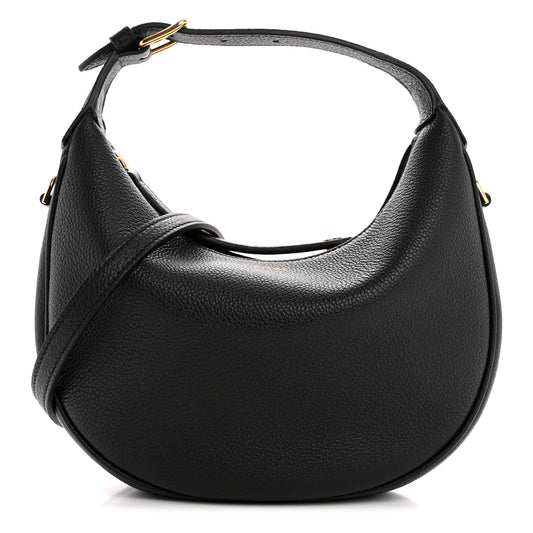 Supple Grained Calfskin Teen Lulu Shoulder Bag Black
