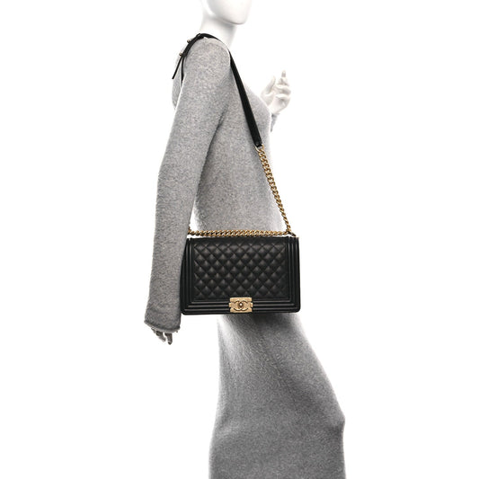Caviar Quilted New Medium Boy Flap Black