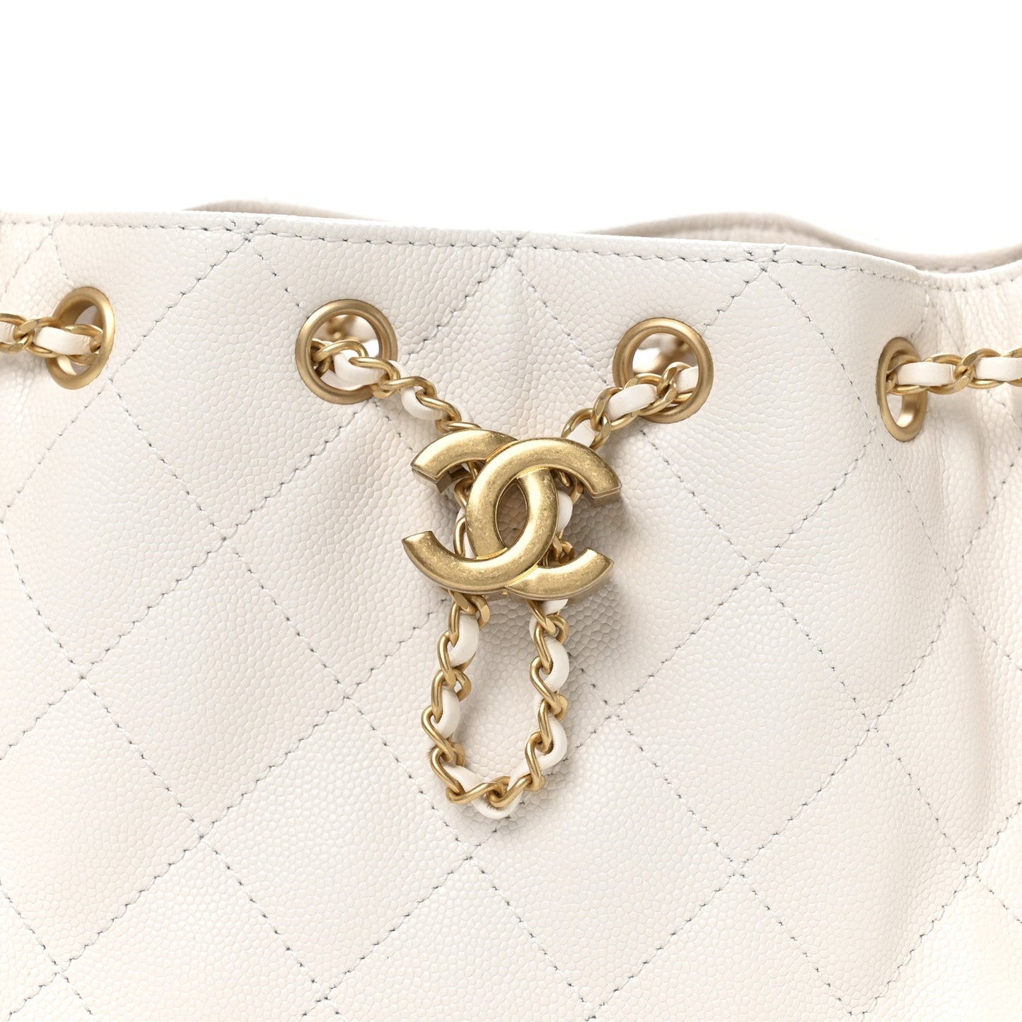 Caviar Quilted Mini Chanel 25 Handbag White