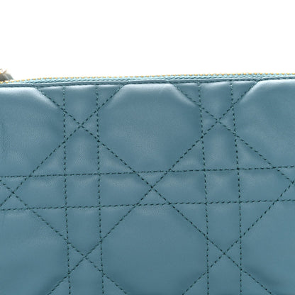 Lambskin Cannage Small Dior Vibe Hobo Bag Cloud Blue