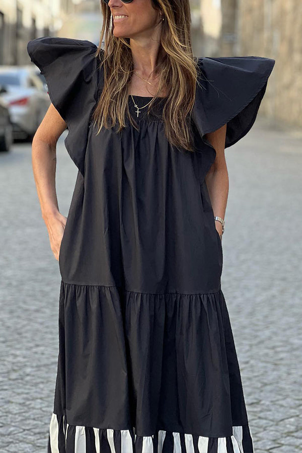 Vestido informal holgado de moda con paneles