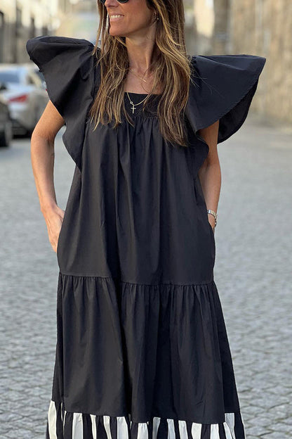 Vestido informal holgado de moda con paneles