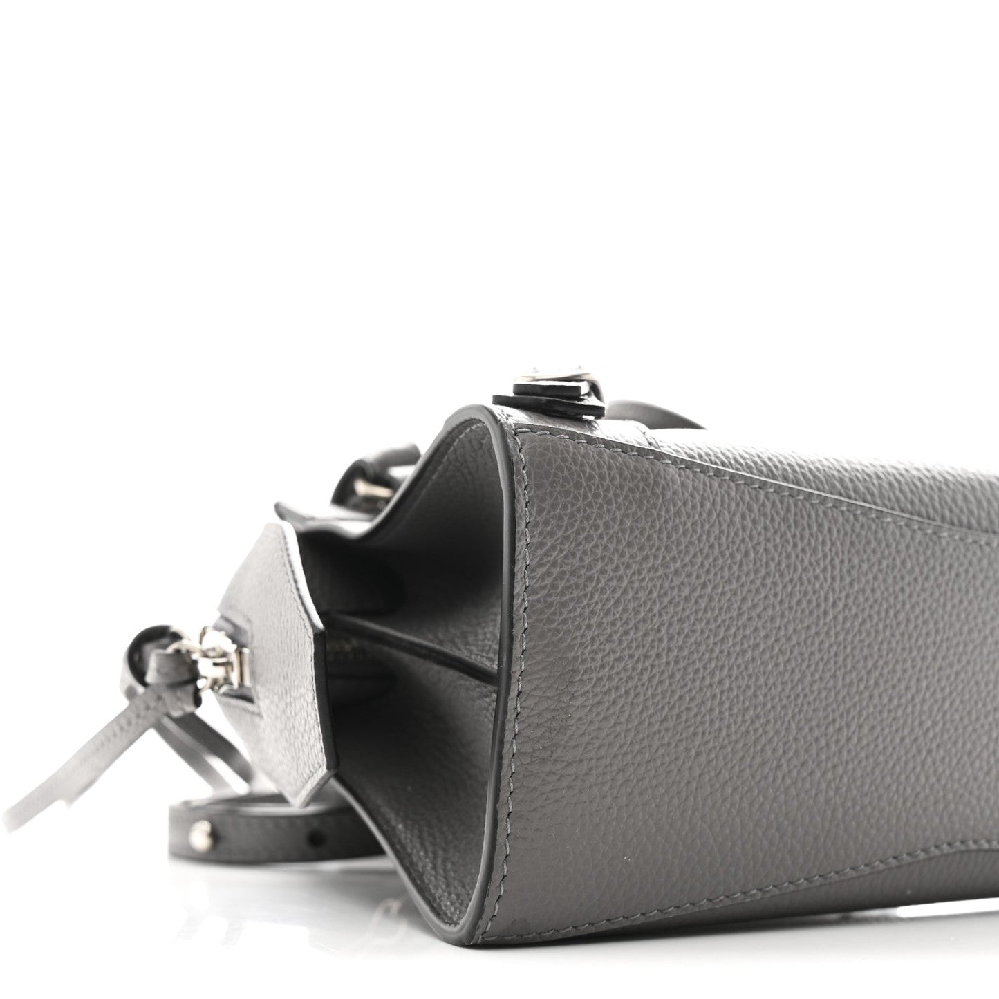 Grained Calfskin Neo Classic Silver Hardware Mini City Dark Grey