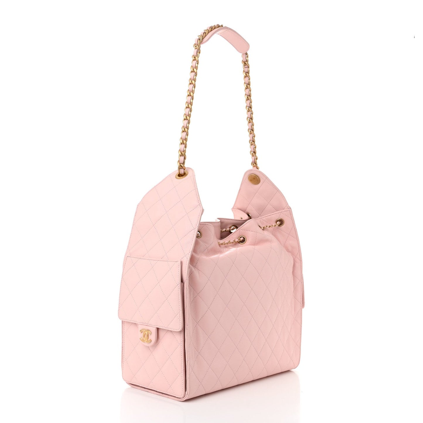 Caviar Quilted Medium Chanel 25 Handbag Light Pink