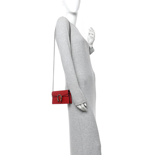 Calfskin Super Mini Dionysus Shoulder Bag Hibiscus Red