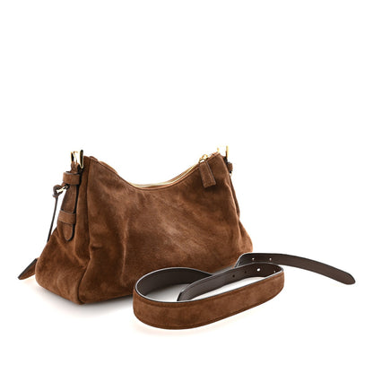 Scamosciato Suede Medium Aimee Shoulder Bag Cacao