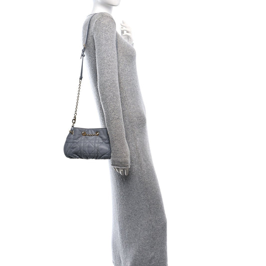 Lambskin Supple Macrocannage Small Ammi Bag Grey