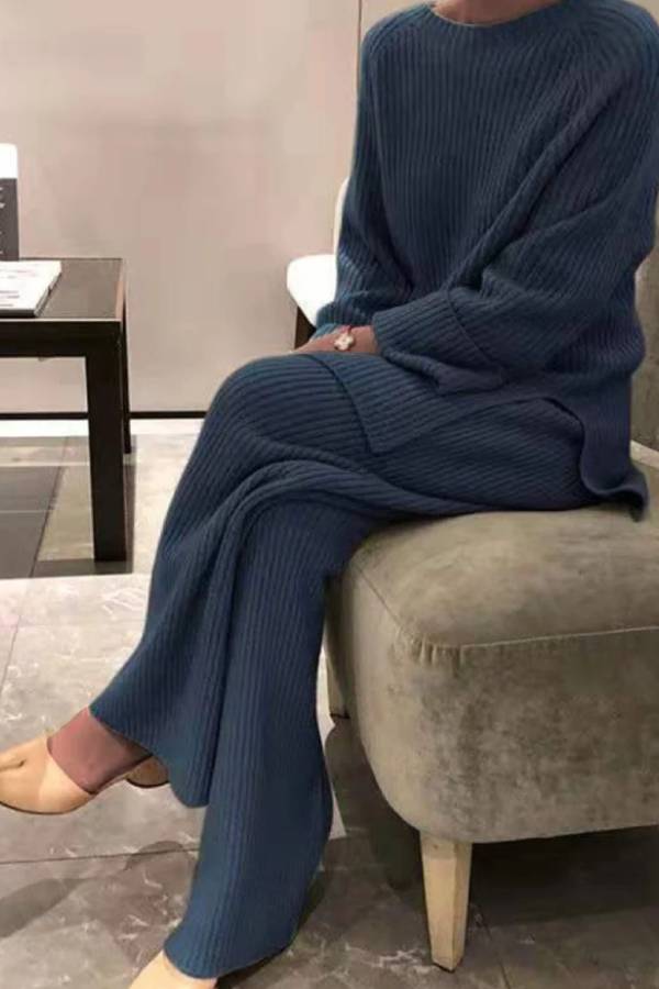 Trajes de rayas de punto acanalado de moda