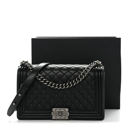 Caviar Quilted New Medium Boy Flap Black