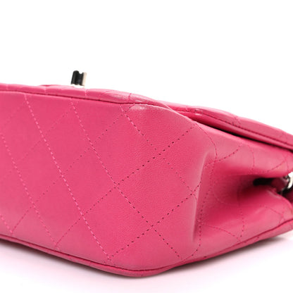 Lambskin Quilted Mini Square Flap Dark Pink