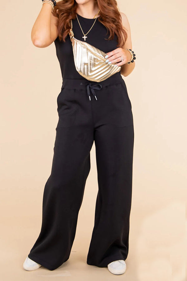 Mono informal ajustado de moda para mujer, sin mangas, de color sólido