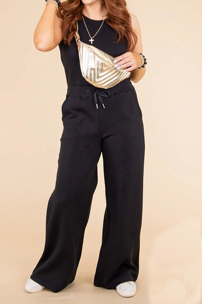 Mono informal ajustado de moda para mujer, sin mangas, de color sólido