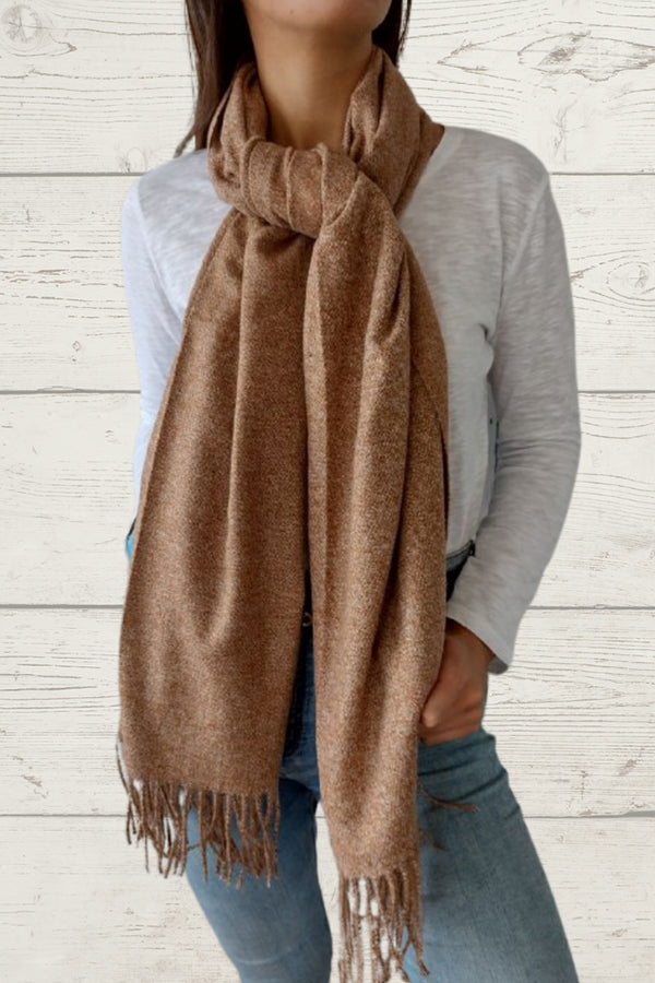 Bufanda color jaspeado, color camel