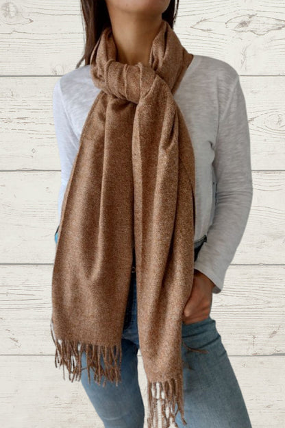 Bufanda color jaspeado, color camel