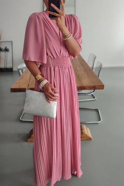 Mono de pierna ancha plisado con cintura fruncida Delightful Day
