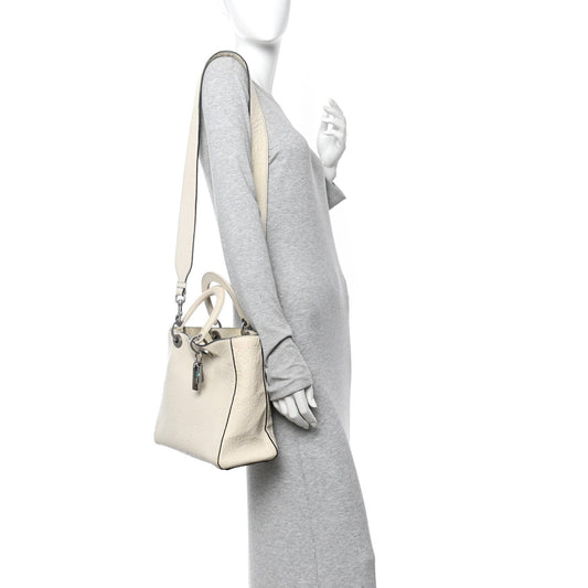 Canyon Grained Lambskin Large Lady Dior Off White