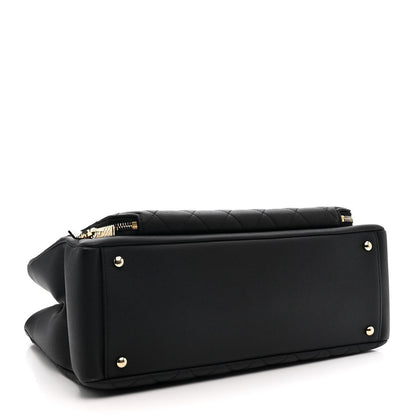 Caviar Quilted Large Business Affinity Shopping Bag Black